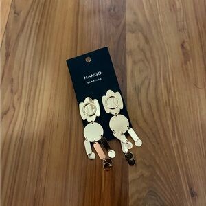 Mango Metallic Gold Multi-Disc Dangle Earrings